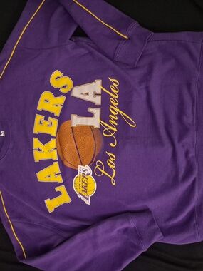 NBA Purple Los Angeles Lakers Pullover Sweatshirt with Gold Accents